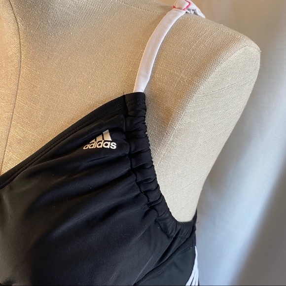 Adidas One Piece 3 Stripe Swimsuit Bathing Suit - Picture 5 of 14